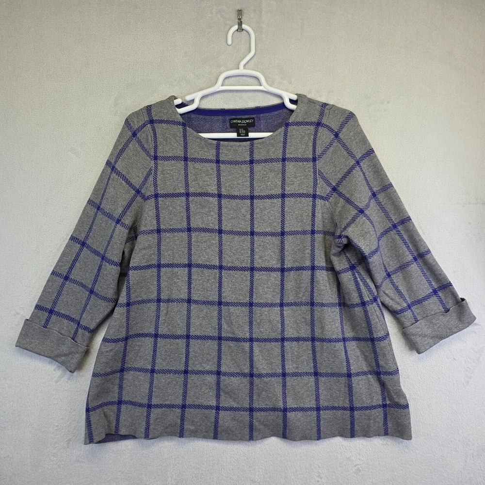 Cynthia‎ Rowley Sweater Womens Plus Size 2X Heavy Stretchy Knit Fitted Academia